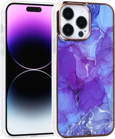 UNIQ Accessory Paars Print Telefoonhoesje voor Apple iPhone 14 Pro Max | TPU & PC Materiaal | Uitstekende Bescherming