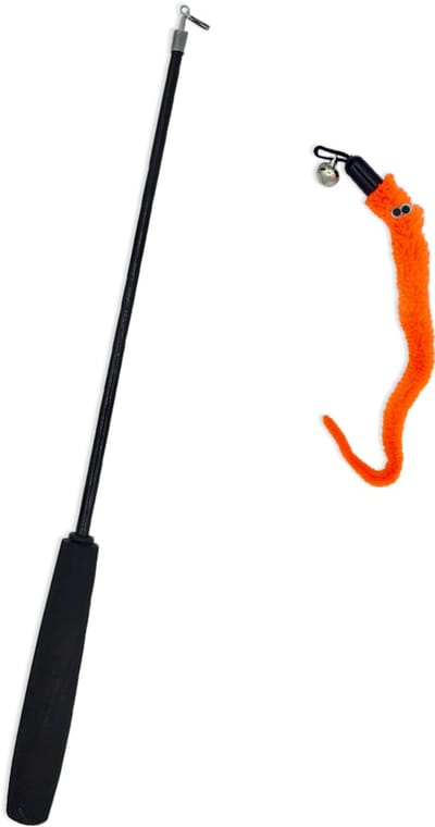 Katten speeltjes Katten Speelgoed Kattenspeeltjes Katten Hengel Worm Incl. Hengel - Oranje