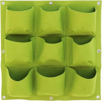 Verticale Tuin - Hangende Plantenzak - 9 Vakken - Ronde Bodem - 50 x 50 cm - Groen