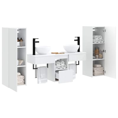 vidaXL - Badkamermeubel - Set - 5 - st - Wit - 33 - x - 34,5 - x - 100 - cm - Bewerkt - hout