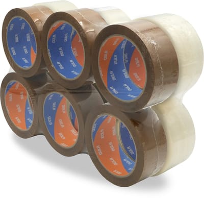 DULA Low noise Verpackungsklebeband transparent PP acryl - 6 Rollen Paketband - 48 mm x 66 m - Klebeband
