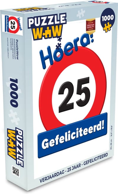 Puzzel Verjaardag - 25 Jaar - Gefeliciteerd - Legpuzzel - Puzzel 1000 stukjes volwassenen