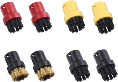 Ronde Nylon en Messing Borstels voor Stoomreiniger - 8 Stuks Accessoires voor Huishoudelijk Gebruik, Geschikt voor SC1 tot SC7 Modellen