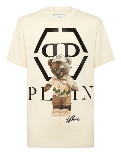 Round Neck T-Shirt Crystal Teddy Bear