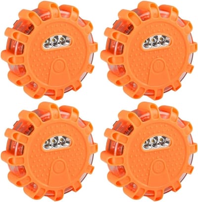 Set van 4 Magnetische Waarschuwingslichten met 9 Flitsmodi, LED en Waterdichte Ontwerp voor Veiligheid