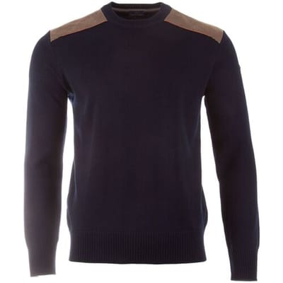 Paul & Shark Trui Wool Crewneck Velvet Contrasts Navy / male