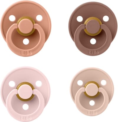 Bibs fopspeen 0-6 maand set 4 stuks Peach,Blush,Woodchuck en Blossom maat 1