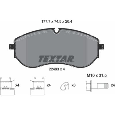 Remblokset TEXTAR 2249301, voor