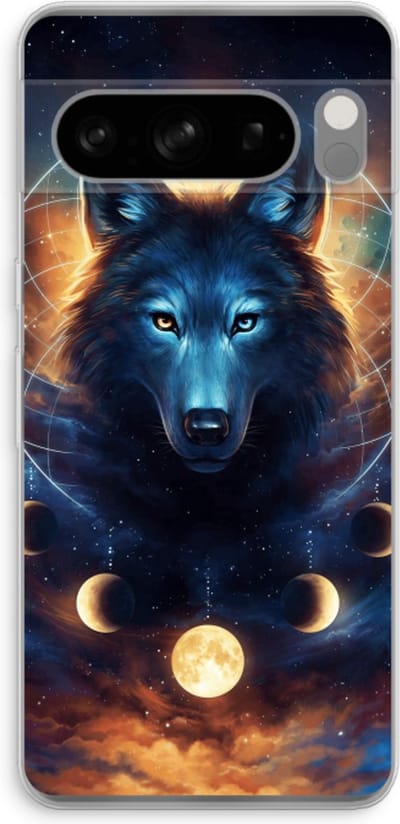 Case Company® - Hoesje geschikt voor Google Pixel 8 Pro hoesje - Wolf Dreamcatcher - Soft Cover Telefoonhoesje - Bescherming aan alle Kanten en Schermrand