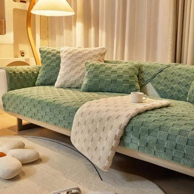 Winter Superzacht Velours Pluche Bankhanddoek Kort Pluche Antislip Modulaire Bankhoezen voor Woonkamer Dikke L-vormige Bankhoezen 1 pillowcase 45x45cm