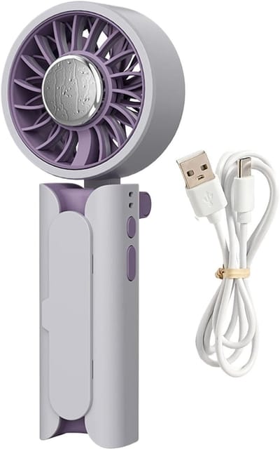 VHV-Portable Handventilator Paars - USB Oplaadbare Clip On Ventilator - Draagbare Handfan voor Outdoor en Reizen - Krachtige Blower voor Home Office Gym en Kamperen - Compacte Zomerventilator