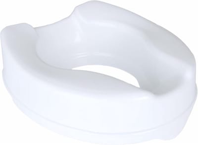 Toiletverhoger 10 cm - Verhoogde toiletbril - Zelfstandig naar toilet - Langwerpige stoelondersteuning - 10 cm verhoging - Wit