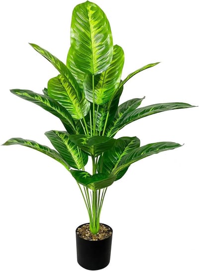 Kunstplant grote nepboom - 80cm tropische banaan - decoratieve groene planten - voor interieur en tuin - SnelShoppen