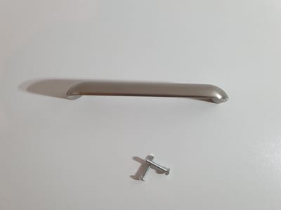 Handgreep RVS half Rond |14.1cm| Inclusief bevestigingsbouten | Zilver | Meubelhandvat | greep | Keukengreep | Hand Grepen | Deurgreep Staal | Metaal | Strak Meubelbeslag | schuifdeur | Handvat | Greep |Schuifdeurgreep| Roestvrij | Roestvast staal |