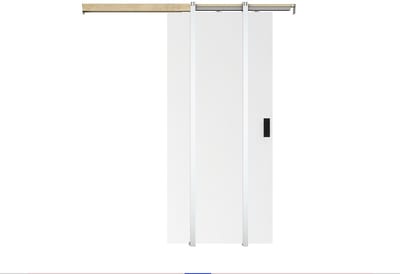 Vente-unique Schuifdeur met klamplaagsysteem - H205 x L93 cm - Mdf + Pvc - Wit - VARIN II