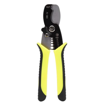 Pince à dénuder 8 pouces Jaune CR V Acier Chrome Vanadium Poignée en Plastique Multifonctionnelle Électricien black