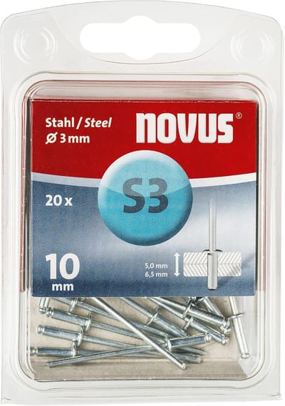 Stalen klinknagels 10 mm lengte - Ø 3 mm - Bevestiging voor plaatstaal