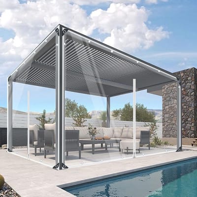 Dailygoods- Dekzeil 420 g/m² - Transparant - Waterdicht - Windbescherming - Buiten - 2 x 3 m - Geschikt voor paviljoenen en terrassen - Buitenzeil