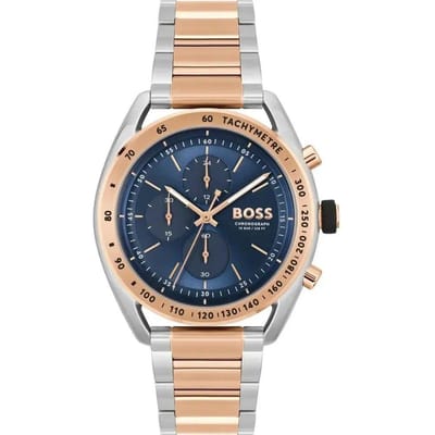 Hugo Boss 1514026 Center Court Blauwe Wijzerplaat Herenhorloge 44mm helder roze