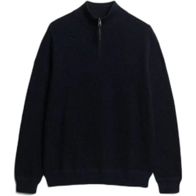Superdry - Katoenen trui met halve rits en textuur - Heren - Sweaters
