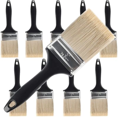 Allecto - Verfkwasten Set - Professionele Penselen - 10 Stuks - 7,5 cm - Kunststof Handvat - Geschikt voor Doe-het-zelf Projecten - Zwart