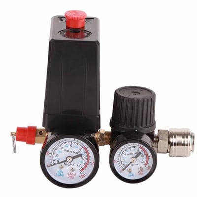 Allecto - Drukschakelaar voor Luchtcompressor - Precisie Drukregelaar - 220V - 90-120 PSI - Geschikt voor Compressoren - Met Drukmeter - Betrouwbaa...