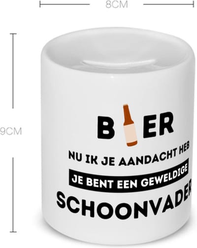 Akyol - bier, nu ik je aandacht heb je bent een geweldige schoonvader Spaarpot - Papa - schoonvader - vader cadeautjes - vaderdag - verjaardagscadeau - verjaardag - cadeau - geschenk - kado - gift - vader artikelen - spaarpot
