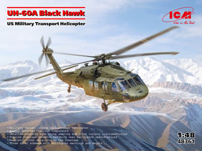 ICM Modelbouwpakket Helikopters - 48361 Sikorsky S-70 - UH-60A Black Hawk - Amerikaanse militaire transporthelikopter Plastic - 1:48 - Modelbouw