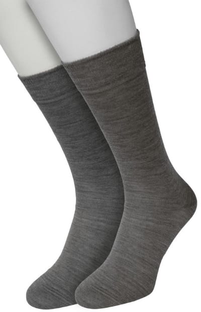Bonnie Doon Basic Sokken Heren Grijs maat 47/52 - 2 paar - Basis Katoenen Sok - Gladde Naden - Brede Boord - Uitstekend Draagcomfort - Perfecte Pasvorm - 2-pack - Multipack - Effen - Gemeleerd - Medium Grey Heather - OL6324012.112
