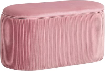 Opbergbank - Zitbank kist - Woonkamer opruimen - Franse stijl - 81 x 40 x 41 cm - Roze