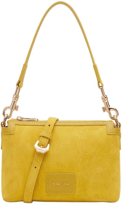 BIASIA Leren schoudertas Feather Small Crossbody Bag Avocado geel