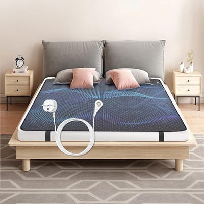 Therapie Slaapmat - Aarding deken - Ontspanning bevorderen - Ademend carbon leer - 137 x 180 cm - Zwart