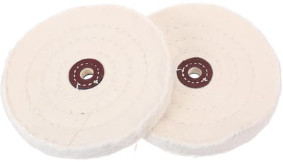 Polijstwielen Katoen - Schuurwielen Set - Oppervlak Verfraaien - Universeel Toepasbaar - 144mm Diameter 12mm Asgat - Beige