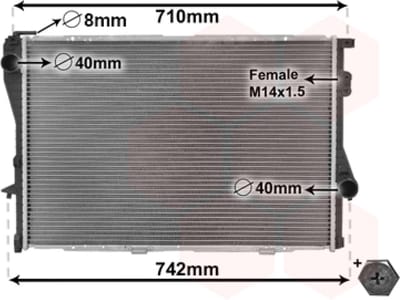 Van Wezel - RADIATOR VOOR BMW 5 E39 1995-2000 1702969