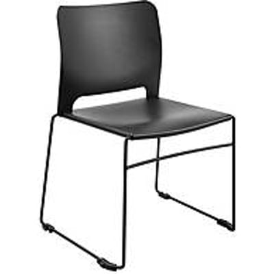 Topstar VISIT LITE bezoekersstoel, zonder armleuningen, stapelbaar tot 12 eenheden, B 440 x D 410 x H 450 mm, kunststof/staal, zwart/zwart, 4 eenheden