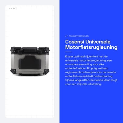 Dailygoods- Motorfietsrugleuning Verbeterd Rijcomfort - Polyurethaan - Universeel - Lendensteun - Rugpijn Verminderen - Stevige Constructie - Rugkussen