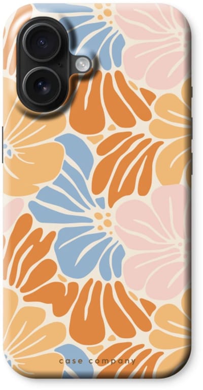 Case Company® - Hoesje geschikt voor iPhone 16 hoesje - Flowers Pattern 2 - Tough Case - Maximale Bescherming alle Kanten en Schermrand