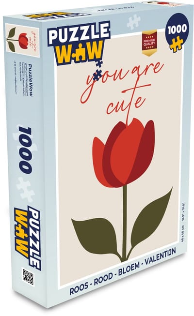 Puzzel Roos - Rood - Bloem - Valentijn - Legpuzzel - Puzzel 1000 stukjes volwassenen
