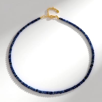 Cavill - Zilveren Halsketting 925 Sterlingzilver - Nepalese Gefacetteerde Blauwe Kyaniet 84,189 ct - Elegante Handgemaakte Dames Sieraad