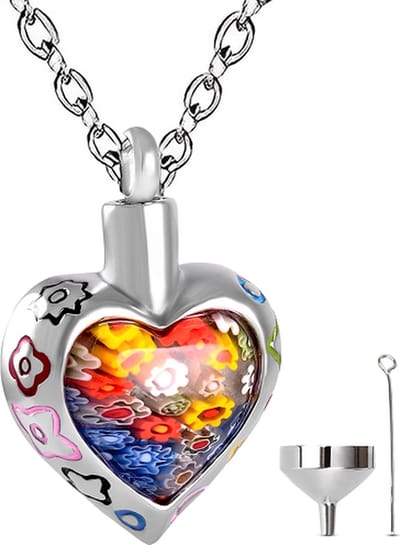 Luxe Ashanger - met Ketting - Voor As, Haren of Parfum - Assieraad - As Ketting - Gedenksieraad - Urn - Incl. As vuller en Opbergzakje - Luxury Rainbow