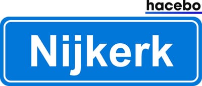 Hacebo - Plaatsnaam Sticker - 29x10 CM - Nijkerk sticker - Verkeersborden sticker - grappige cadeaus - Nijkerk