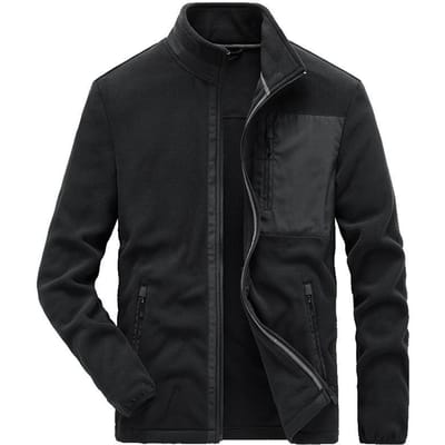 Herfst en Lente Heren Fleece Jas Warm Fleece Sweatshirt Nieuwe Heren Fleece Jas 4XL black