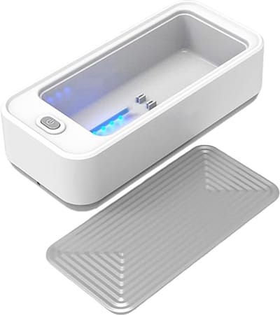 Ultrasone Reiniger voor Bril, 360° Volledige Reiniging Draagbare Ultrasone Reiniger, Hoge Frequentie Trillingsreiniging voor Sieraden, Bril, Horloges, Kunstgebitten
