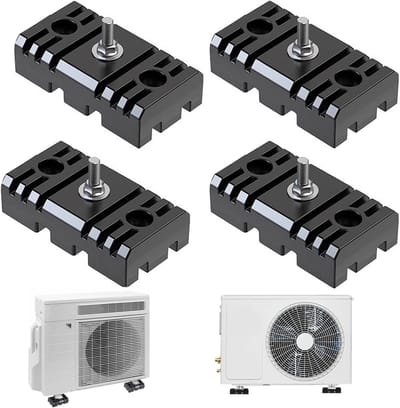 Rubberen Trillingsdemper - Schokdemper Pad - Airco Geluid Dempen - Effectieve Geluidsreductie - 10 cm Diep - Zwart