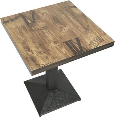 Eettafel vierkant - Keukentafel salontafel - Eten en werken - Stevig ijzeren frame - 60x60x75cm - Houtkleur