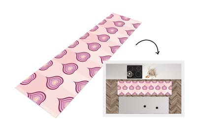 Keukenloper - Loper keuken - Paars - Patronen - Uien - 200x50 cm - Keukenloper vinyl