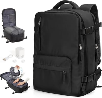 Reisrugzak - Handbagage Tas - Ruimte Besparen - Geïntegreerde Vacuümpomp - 40x30x20cm - Zwart