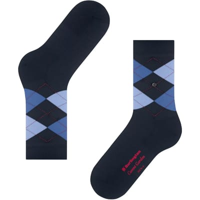 Burlington Covent Garden gedessineerd katoen sokken dames blauw - maat 36-41