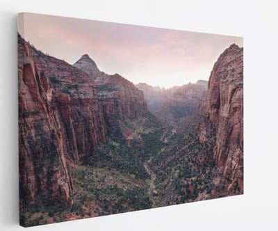 Saammp Canvas Schilderij - Grote Rotsen - Herfst - Landschap - Natuur - 45x30 - Foto op canvas - Wanddecoratie - Muurdecoratie Woonkamer - Slaapkamer decoratie - Canvas Print