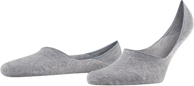 FALKE Step Medium Cut onzichtbar eenkleurig katoen footies heren grijs - maat 39-40